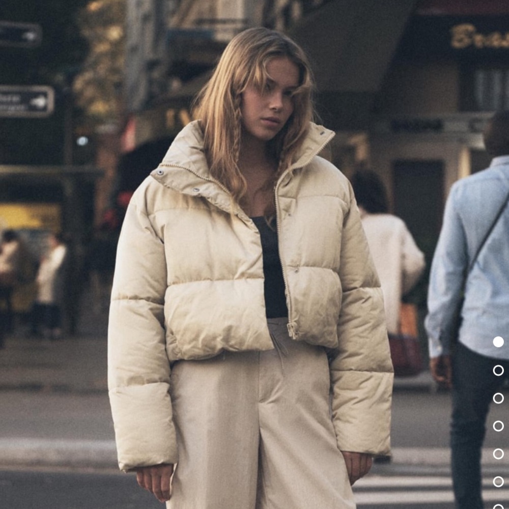 Satin effect puffer jacket
